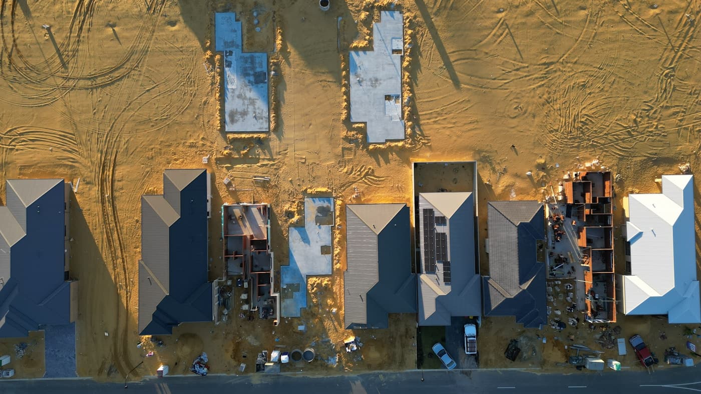 Commercial roof during phased installation